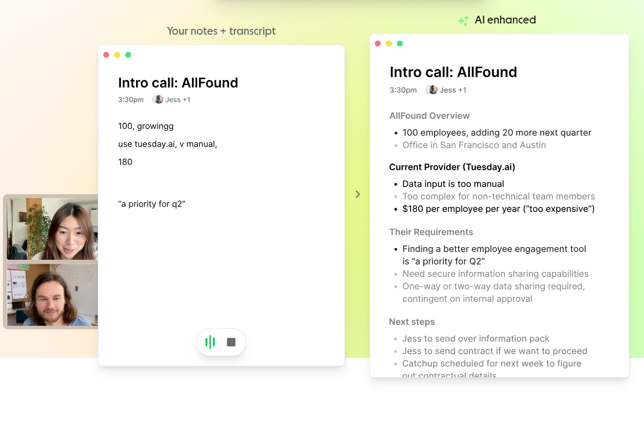 会議の書き起こしができる「Granola」