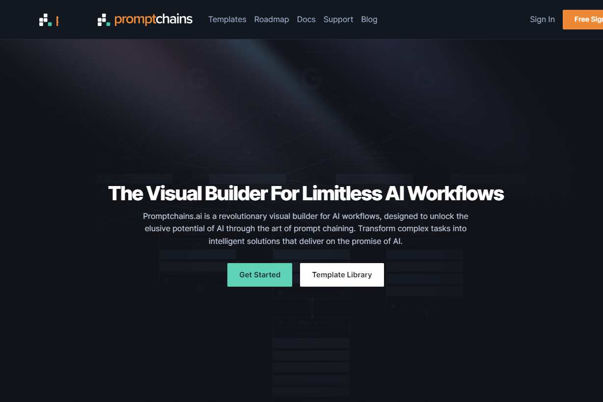 プロンプト連結処理のテンプレートが使える「PromptChains」